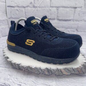 Skechers Women's Blue Bulkin Composite Toe Non Slip Work Safety Shoe Size 8.5